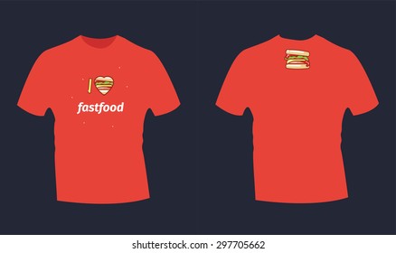 Tshirt Print Design Slogan Love Fastfood Stock Vector (Royalty Free ...