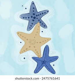 tshirt print design. Starfish and more