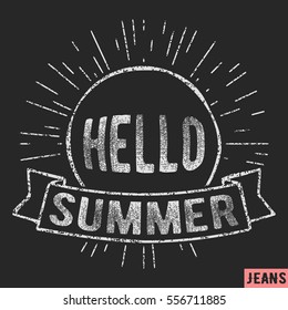 T-shirt print design. Summer vintage stamp. Printing and badge applique label t-shirts, jeans, casual wear. Vector illustration.