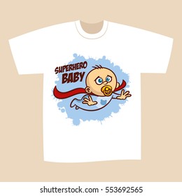 T-shirt Print Design Superhero Baby Boy