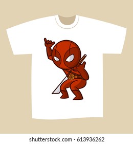 T-shirt Print Design Superhero Ninja
