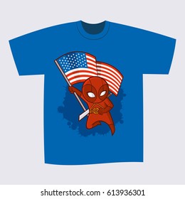 T-shirt Print Design Superhero Ninja