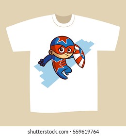 T-shirt Print Design Superhero Vector Illustration