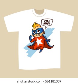 T-shirt Print Design Superhero Vector Illustration