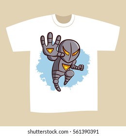 T-shirt Print Design Superhero Vector Illustration
