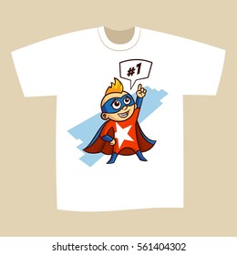 T-shirt Print Design Superhero Vector Illustration