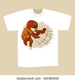 T-shirt Print Design Superhero Vector Illustration