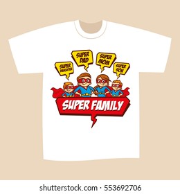 T-shirt Print Design Superheroes Family