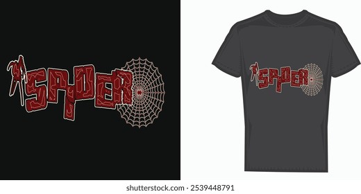 t-shirt print design, vector illustration of spider t-shirt design. print design painting for t-shirt apparel clothing print. white black grey red yellow green pink color dot effect print design.