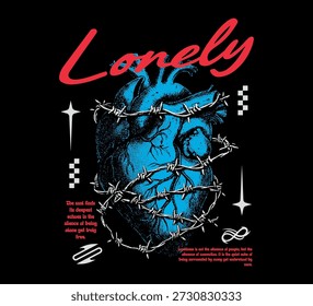 T-shirt print design vector illustration of Hearth with slogan