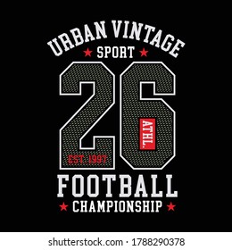 T-shirt print design. Vintage football,vectors