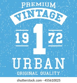 T-shirt print design. Vintage urban stamp. Printing and badge, applique, label for t-shirts, jeans, casual wear. Vector illustration.