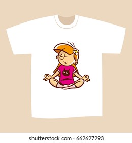 T-shirt print design Zen Girl