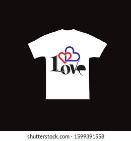 T-shirt print design.love. Printing and badge applique label t-shirts, jeans, casual wear. Vector illustration.