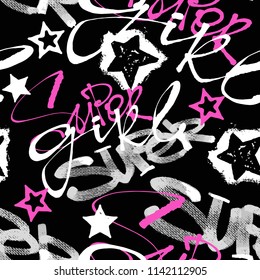 T-shirt print, dry brush ink artistic modern calligraphy slogan. Handdrawn trendy design with authentic and unique scrapes and scratches for a logo, cards, invitations, posters, banners