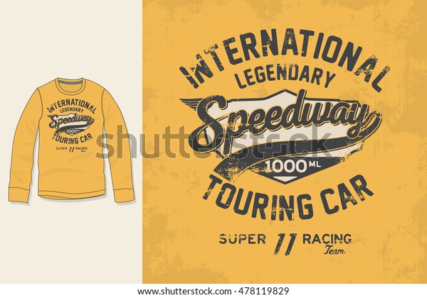T-shirt\
print. Graphic design. Artwork.\
Speedway.\
