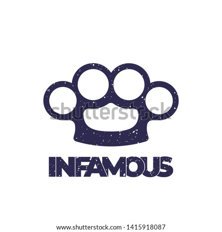 t-shirt print with knuckles, infamous