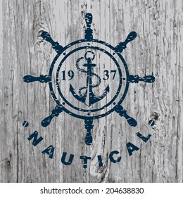 T-shirt print. Nautical marine, badge design.