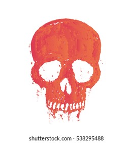 t-shirt print with painted skull over white