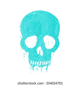 t-shirt print with painted skull, vector illustration