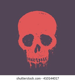 t-shirt print with red skull, vector illustration