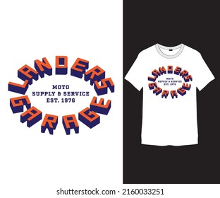 T-shirt print with retro typographic design.