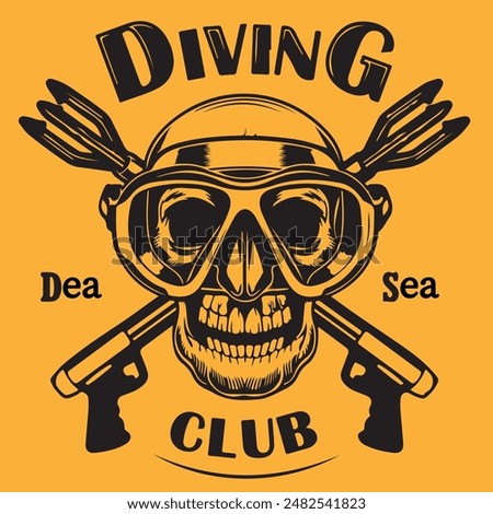 T-shirt print with squid, vector calamary on waves. T-shirt print with squid, vector calamary on blue waves, mascot for diving club, sea adventure scuba dive nautic marine mollusc t-shirt emblem. Ocea