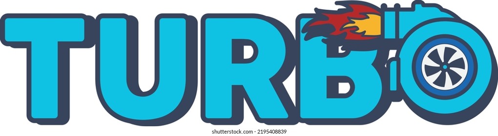 T-shirt print. turbo word drawing