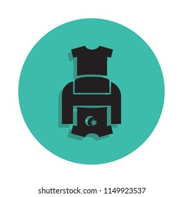 T-shirt printer icon. Element of printing house for mobile concept and web apps icon. Thin line icon with shadow in badge for website design and development, app development