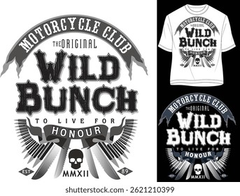 T-Shirt Printing Design DTF 'Wild bunch' Vector Art
