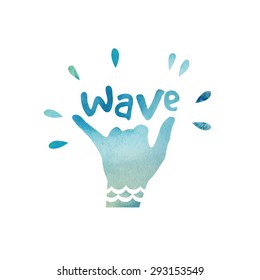 T-shirt printing design, typography graphics surfing vector illustration. Badge Label California wave surf sign. Watercolor retro surfing labels, badges and design elements.