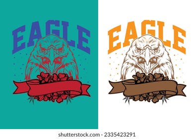 Tshirt prints with heraldic eagles, vector  apparel design