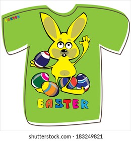 T-shirt with rabbit on white background 
