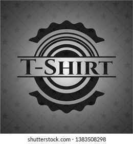 T-Shirt realistic black emblem. Vector Illustration. Detailed.