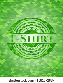 T-Shirt realistic green mosaic emblem