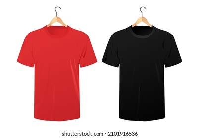 Tshirt Realistic Vector With Hanger Mockup Presentation