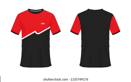 Tshirt Red Black Soccer Football Template Stock Vector (Royalty Free ...