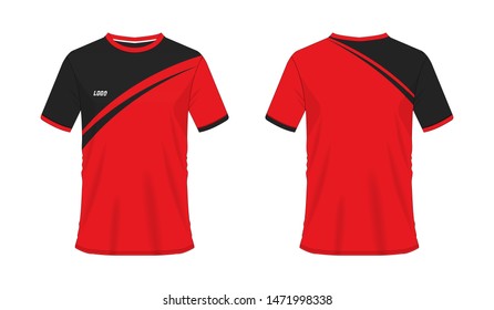 Tshirt Red Black Soccer Football Template Stock Vector (Royalty Free ...