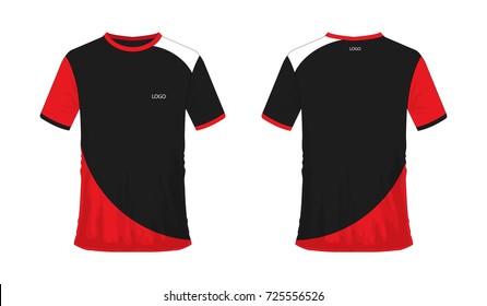 Tshirt Red Black Soccer Football Template Stock Vector (Royalty Free ...