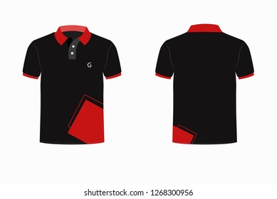 T-shirt red and black template for design on white background. Vector illustration eps 10