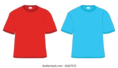 t-shirt red and blue in vector