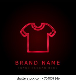 T-shirt red chromium metallic logo