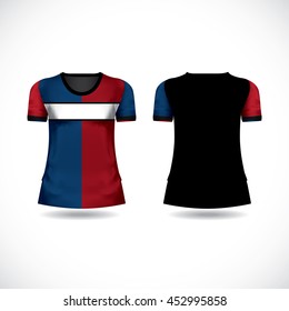 t-shirt red and dark blue design