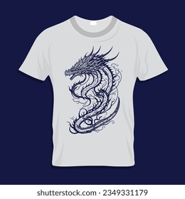 
Camiseta con un dragón rojo y diseño gráfico de un dragón
