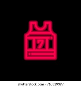 Tshirt red glowing neon ui ux icon. Glowing sign logo vector