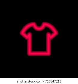 T-shirt red glowing neon ui ux icon. Glowing sign logo vector