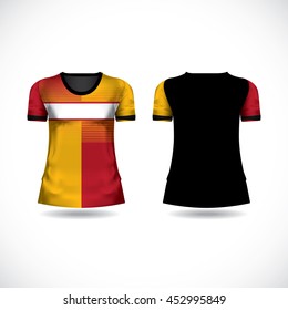 t-shirt red and yellow design