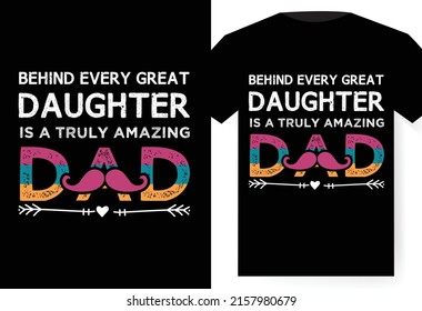 T-shirt retro monochrome design. Happy Fathers Day emblem for tees and mugs. Vintage hand drawn style. Funny gift for your dad or grandpa. Stock vector isolated on distressed