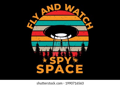 T-shirt retro space pine tree vintage style