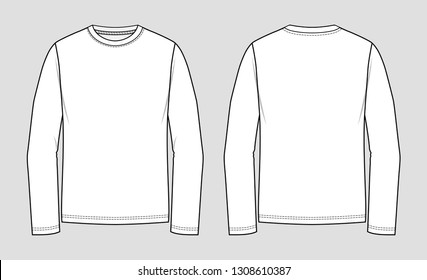 T  shirt round neck  Long sleeve  Mockup template 